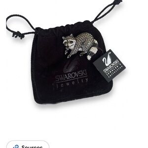 VINTAGE 90s Swarovski Jeweler's Collection Raccoon Brooch New With Tags!